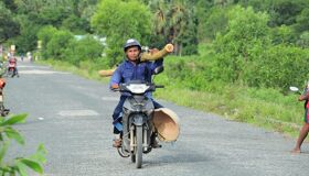 Local Khmer Man on the road Cambodia